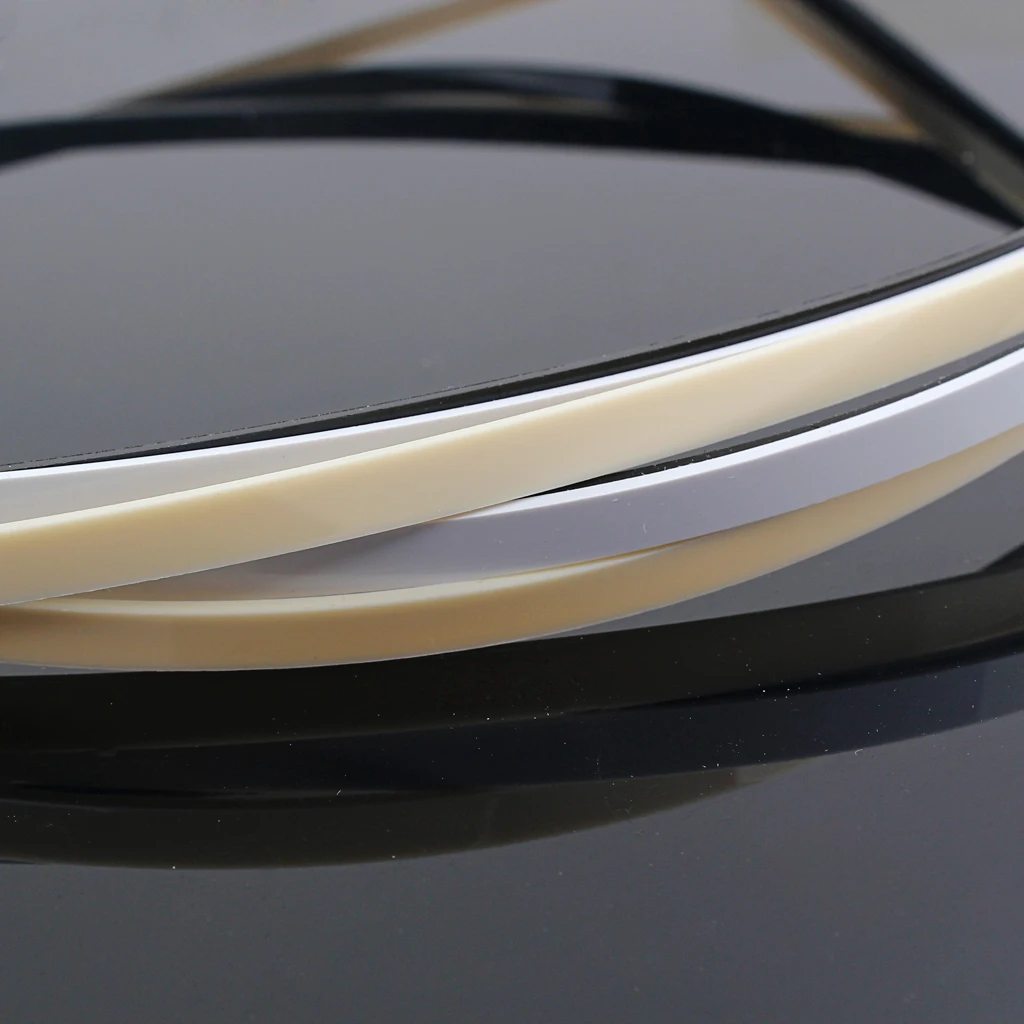 Pack of 3 Plastic Guitar/Electric Bass Binding Purfling Strips Edge Trim Inlay Black+White+Cream