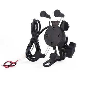 

12-24V Universal Motorcycle Cell Phone Handlebar Mount Holder USB Charger 3.5-6 Inch Car Styling Accessories
