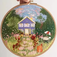 Buy 15cm Ribbon Embroidery Set | Beginner Needlework Kits | Europe Town Scenery Cross Stitch Series | Needle Arts Crafts Sewing | Online Shopping - Image 3