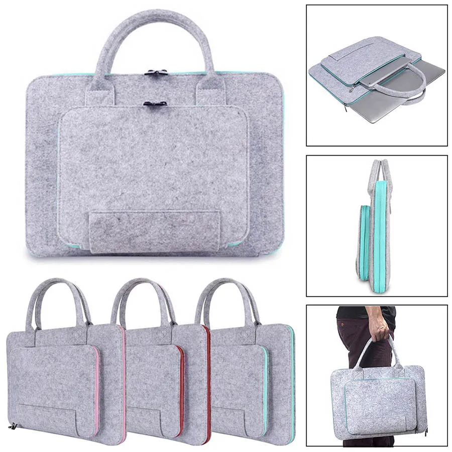 Universal Wool Felt Laptop Bag Sleeve Case for Macbook Air Pro 11 13 15 inch for Lenovo Dell HP Handbag Notebook Briefcase Pouch (18)