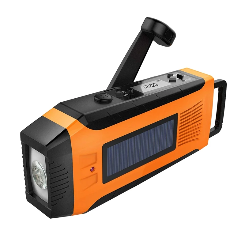 

Am/Fm Noaa Weather Emergency Solar Digital Crank Radio with 3 W Led Flashlight, Sos Alarm & 2000 Mah Power Bank