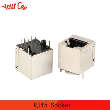 

10pcs Connectors RJ45 5224 Vertical RJ45 Socket Network interface Network socket 5224-8P8C Brass Pin