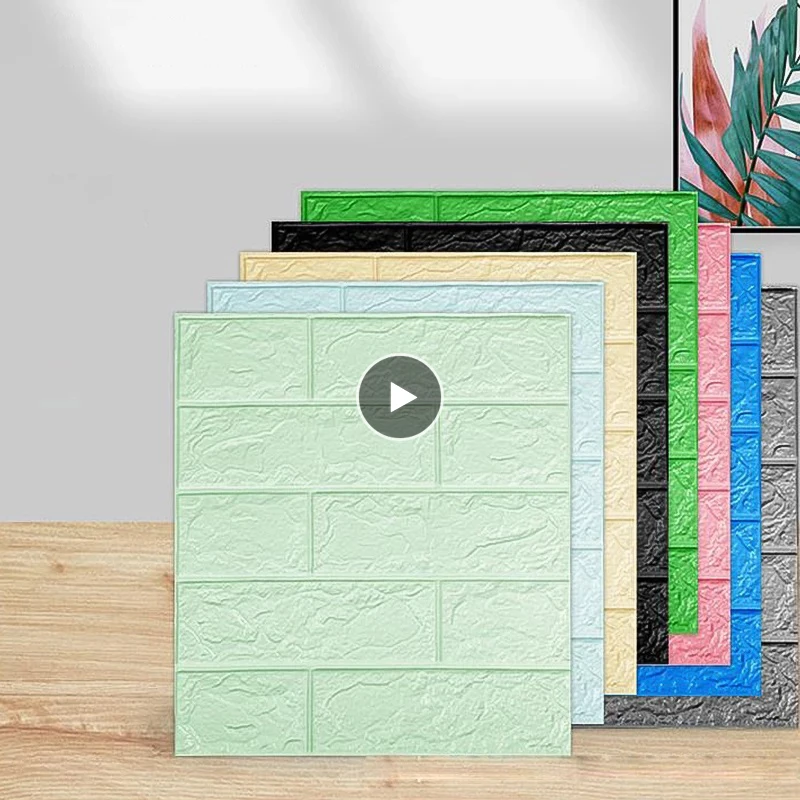 3D Wall Stickers Self Adhesive Foam Brick Room Decor 15.16*13.78 in DIY Wallpaper Wall Decor Living Wall Sticker For Kids Room