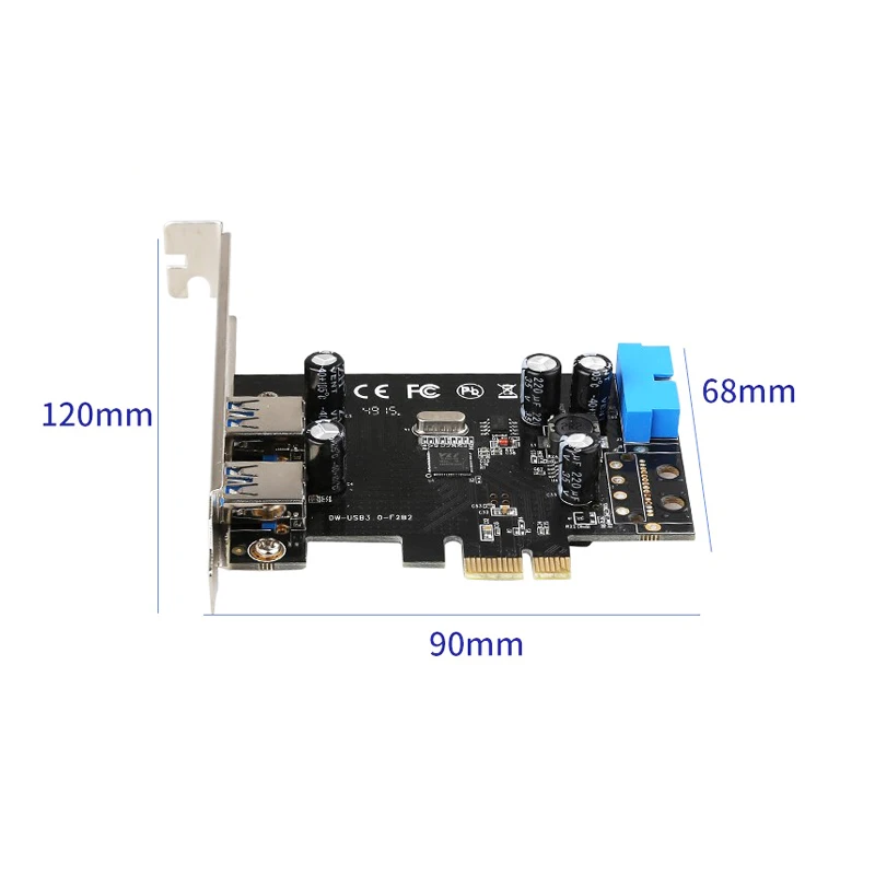 Карта расширения USB 3,0 для рабочего стола PCIE на 2 порта USB 3,0