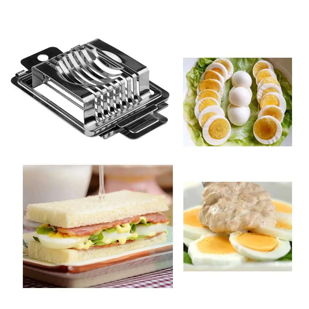Stainless Steel Egg Cutter Multifunctional Fruit Slicer Kitchen Supplies