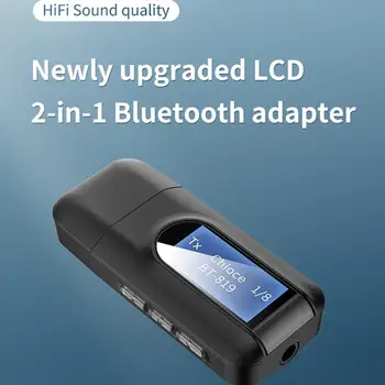 

5.0 Bluetooth Adapter Wireless LCD Display USB Bluetooth Receiver Music Audio Transmitter for PC TV Car 3.5mm AUX Adaptador