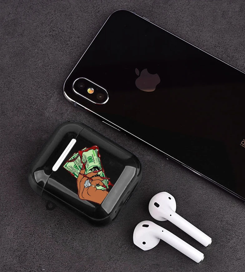 Чехол для телефона Make Money Not Friends Kash черный чехол Airpods 2 1 наушников мягкий из ТПУ