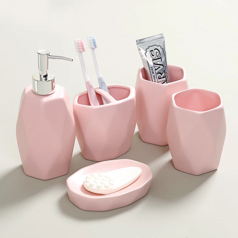 Креативная парная керамическая ванная комната набор для свадебной уборки домашняя ванная зубная щетка держатель мыльница чашка для рта посуда для ванной - Color: F