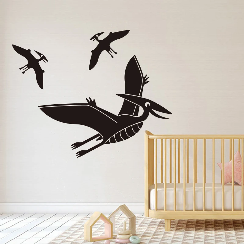 Large Pterodactyl Bird Dinosaur Wall Sticker Kids Room Bedroom Jurassic Park Dino Animal Wall Decal Nursery Vinyl Home Decor (1)