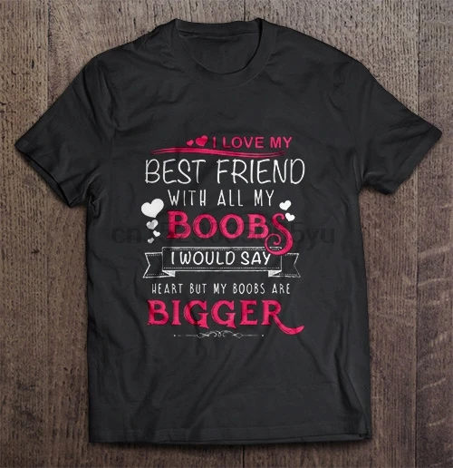 Мужская футболка с надписью I Love My Best Friend и (Я люблю свою лучшую подругу). | одежда