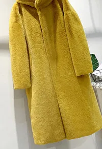 yellow Женская одежда Зимняя верхняя одежда пальто новое зимнее пальто из кроличьего меха 1019 - Цвет: yellow