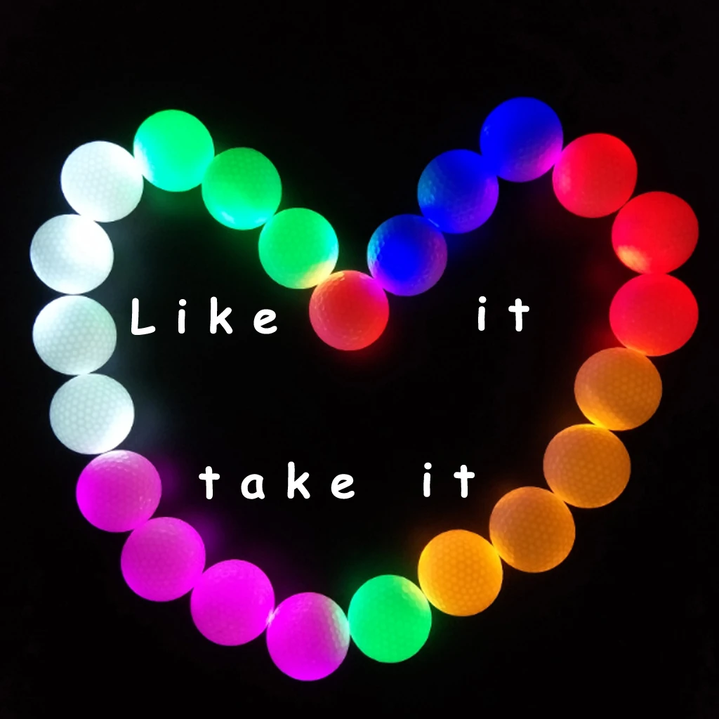 Synthetic Rubber Golf LED Luminous Ball Often Bright Ball Suitable For Night Use Multi-color Optional Wholesale