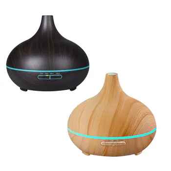 

400 ML Ultrasonic Humidifier Usb Aroma Diffuser Air Essential Oil Atomizer Wood Grain Humidifier Seven Color LED Lamp Home Mini