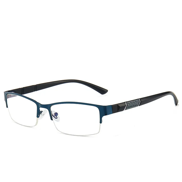 New Trend Reading Glasses Reading Glasses Men and Women High Quality Half Frame Diopters Business Office Men Reading Glasses blue