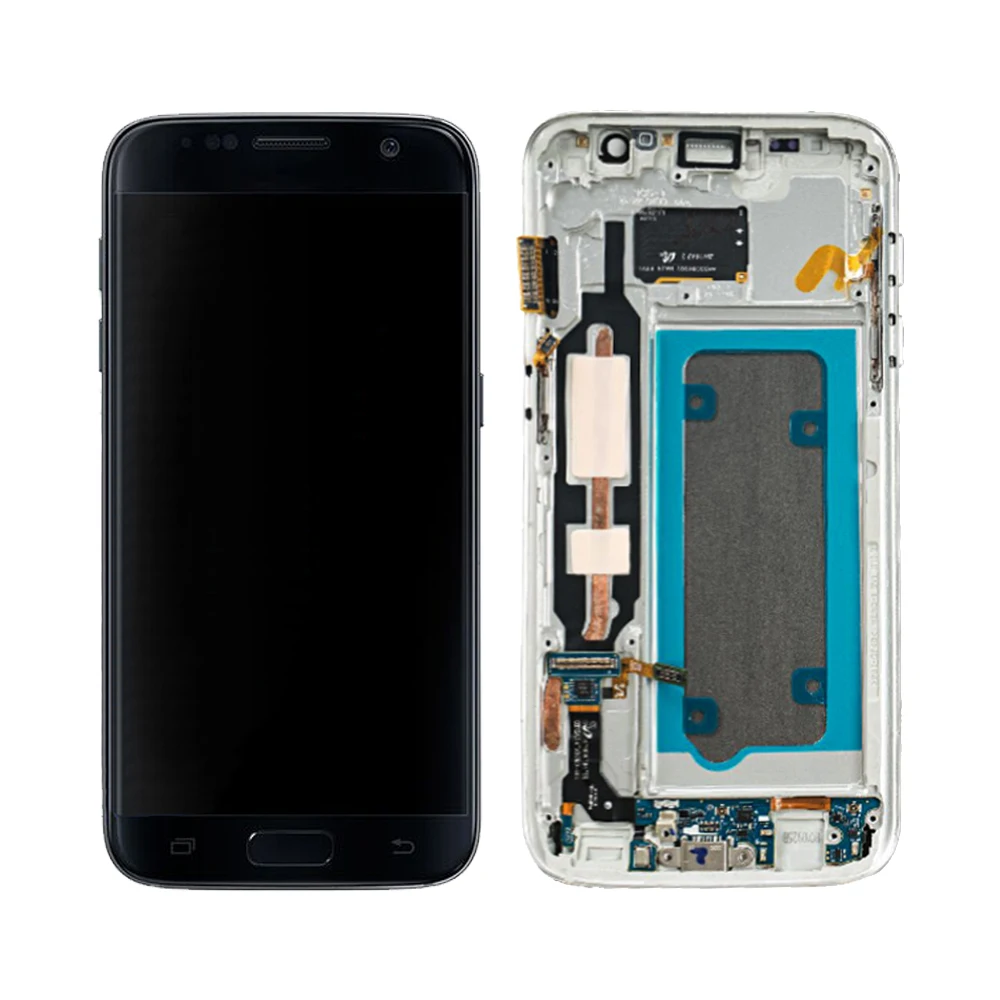 Для samsung Galaxy S7 ЖК сенсорный экран дигитайзер в сборе для samsung S7 дисплей+ рамка Замена G930F G930FD G930W8