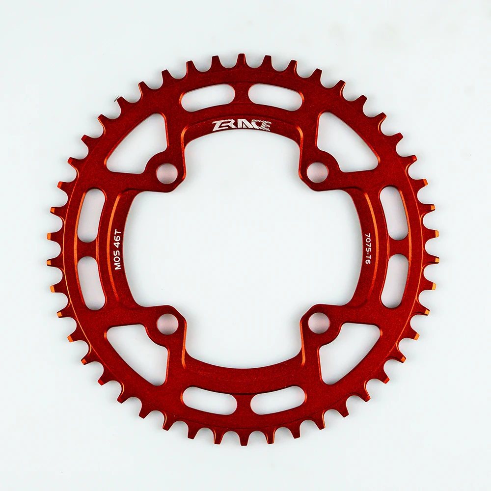 Red 46T ZRACE цепная цепь 40 T/42 T/44 T/46 T/48 T/50 T/52 T BCD104, узкий зуб AL7075 CNC, MTB/дорожный/складной велосипед/гравий-велосипеды - Цвет: Red 46T