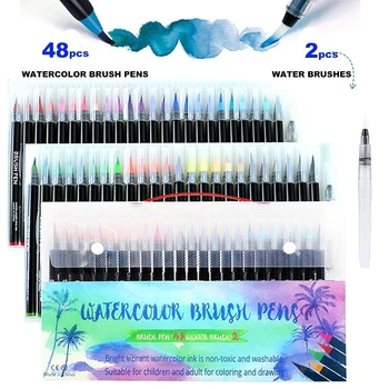 

20/24/48 Colors Watercolor Brush Pens Art Marker Pens for Drawing Coloring Books Manga Calligraphy School Supplies Stationery