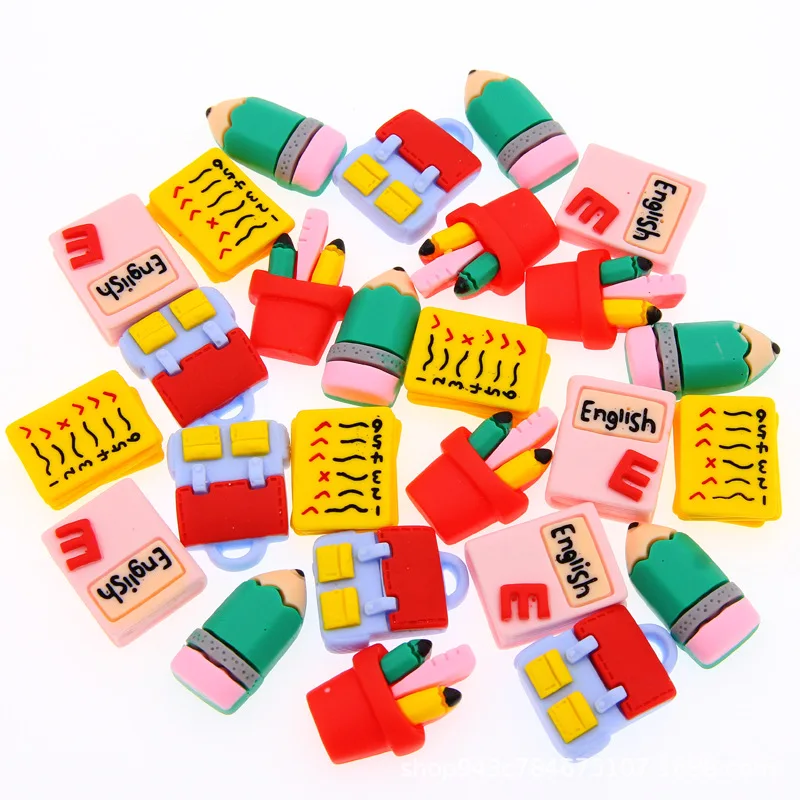 Resin Back to School Stationery Scrapbook Embellishments Miniatures|School Party Decoration Crafts|Back to School Gifts