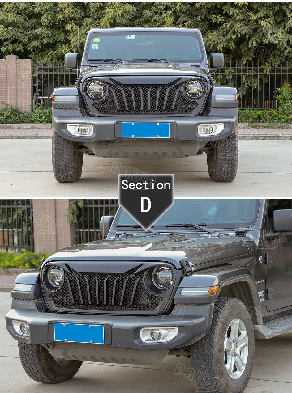 BAWA гоночные грили для Jeep Wrangler JL решетка сетчатые вставки автомобильные аксессуары для Jeep Wrangler JL+ Внешние детали