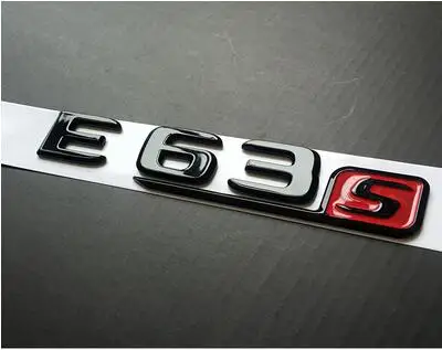 E63 S Блестящие черные хромированные Эмблемы для Mercedes Benz W176 A45 C63S AMG A45 C63 E63S - Цвет: E63 S