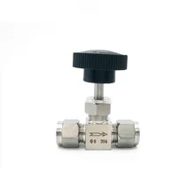 304 нержавеющая сталь 1/" 1/4" 3/" 1/2" двойной наконечник трубы фитинг высокого давления запорный игольчатый клапан