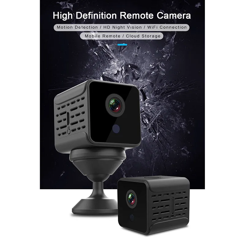 Мини-камера для домашней безопасности, беспроводная, Wifi, HD IP, 1080 P, DVR, ночное видение, телефон, удаленное приложение, камера безопасности с кронштейном