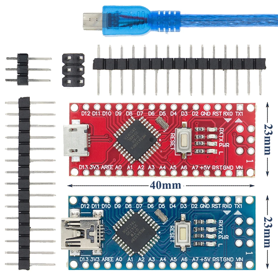 1 шт. синий/черный/красный ATMEGA328/168P Nano V3.0 контроллер NANO V3 совместимый с nano CH340 USB