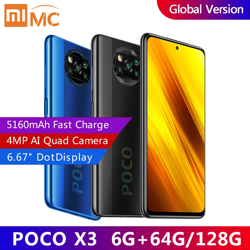 Глобальная версия смартфона Xiaomi POCO X3 NFC 6 Гб RAM Snapdragon 732G 67 'ɿHD Dotdisplay 5160 мАч