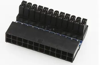 

50pcs ATX 24Pin Female to 24pin Male 90 Degree Power Adapter Mainboard 24 Pin Connector For Desktops PC Cable Power Supply