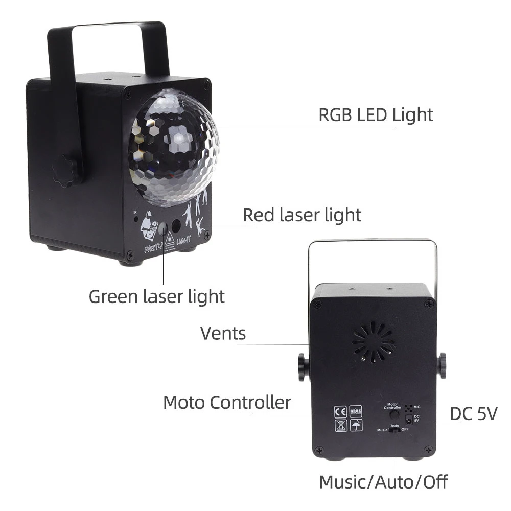 Aimkeeg светодиодный диско лазерный светильник RGB проектор сценические вечерние светильник s DJ светильник ing эффект для дома Свадьба Рождество украшения
