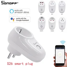Sonoff s26 wifi tomada inteligente sem fio inteligente interruptor de casa inteligente compatível com o google casa alexa ifttt
