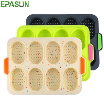

8 Hole Silicone Bread Mold Muffin 3D Jelly Mould Form Bakeware Baking Pan Dessert Cookie Form Non-stick Molds Cake Tool