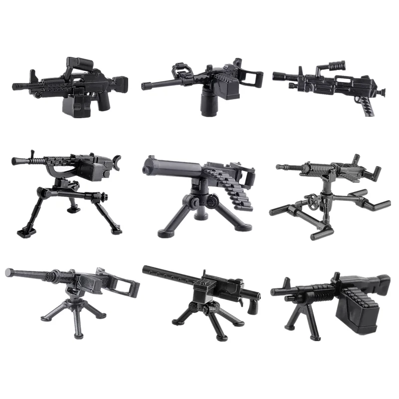 Construction Blocks Building Blocks WW2 Military Weapon Building Blocks Maxine U.S. M1919A4 Heavy Machine Guns Japanese Army Figure Accessories Educational Toy C237