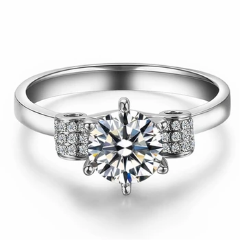 

Splendid Test Positive 0.6CT 5.5mm D-E Lab-Grown Moissanite Diamond Ring Solid 925 Sterling Silver Engagement Ring