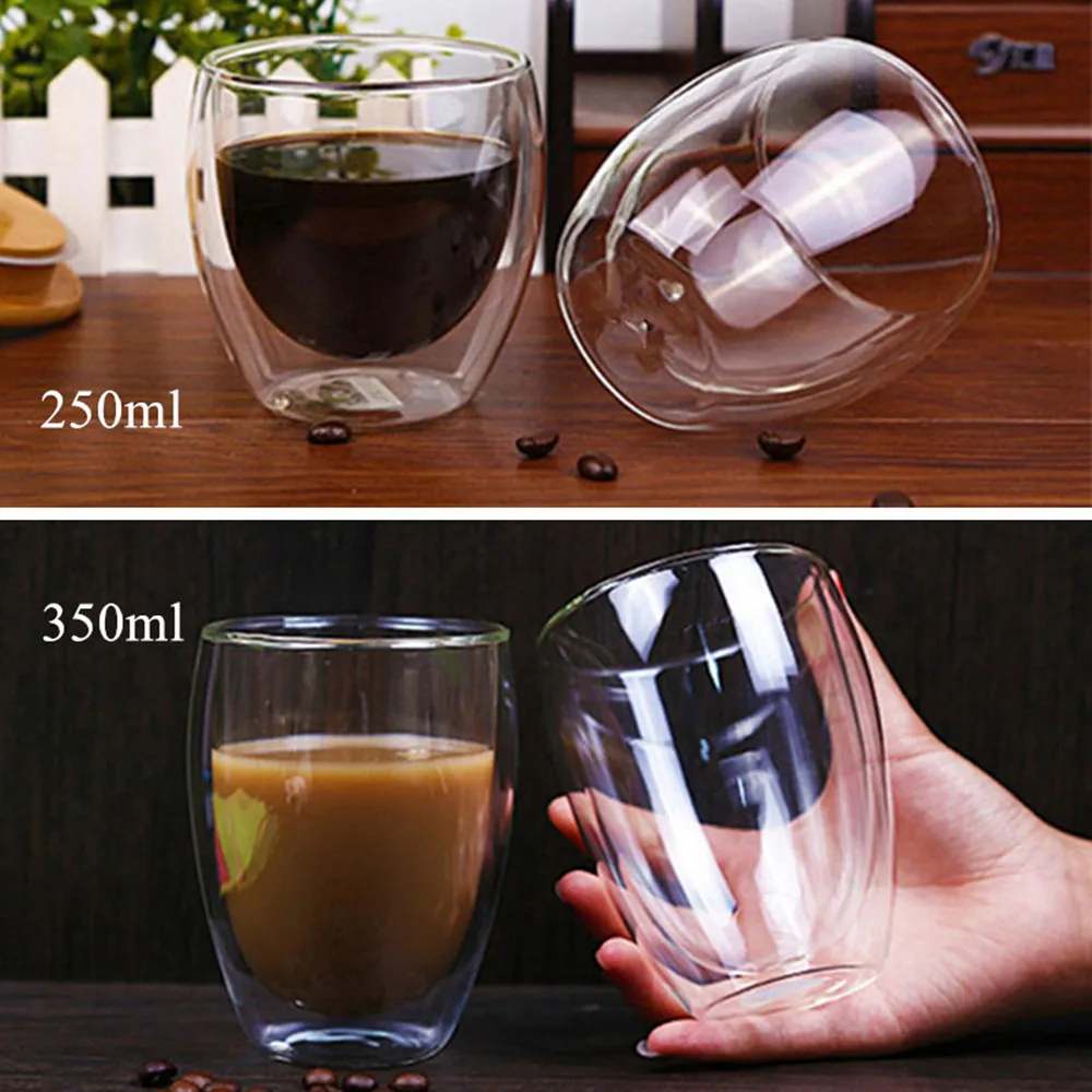 Термостойкая стеклянная чашка с двойными стенками, пивные кофейные чашки ручной работы, Кружка для здорового напитка, чайные кружки, прозрачная посуда для напитков