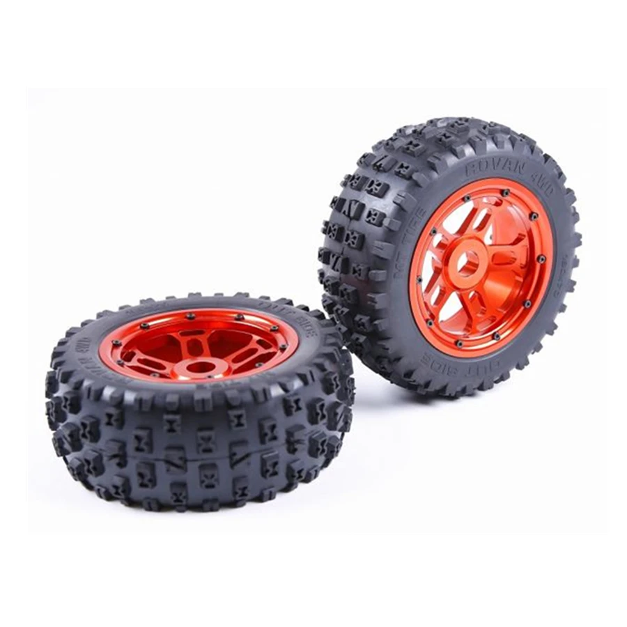 

Rc Buggy Truck 2Pcs CNC Metal 3 Generation Off Road Tires With Waterproof Liner For 1/5 LOSI 5IVE-T 5T ROVAN LT Nitro Toys Model