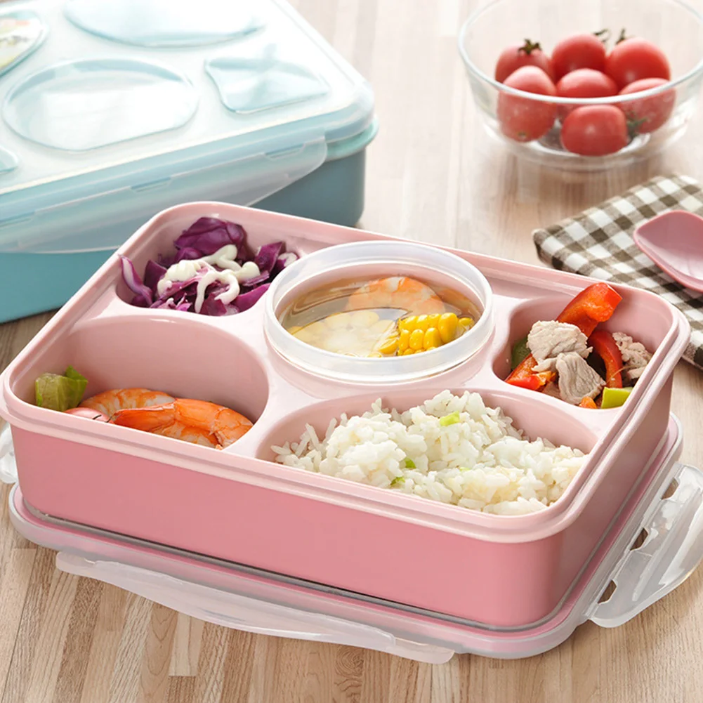 Bento 5 отсек дети хранения ужин контейнер для еды японский стиль Портативный Ланч-бокс для микроволновки легко чистить детей взрослых
