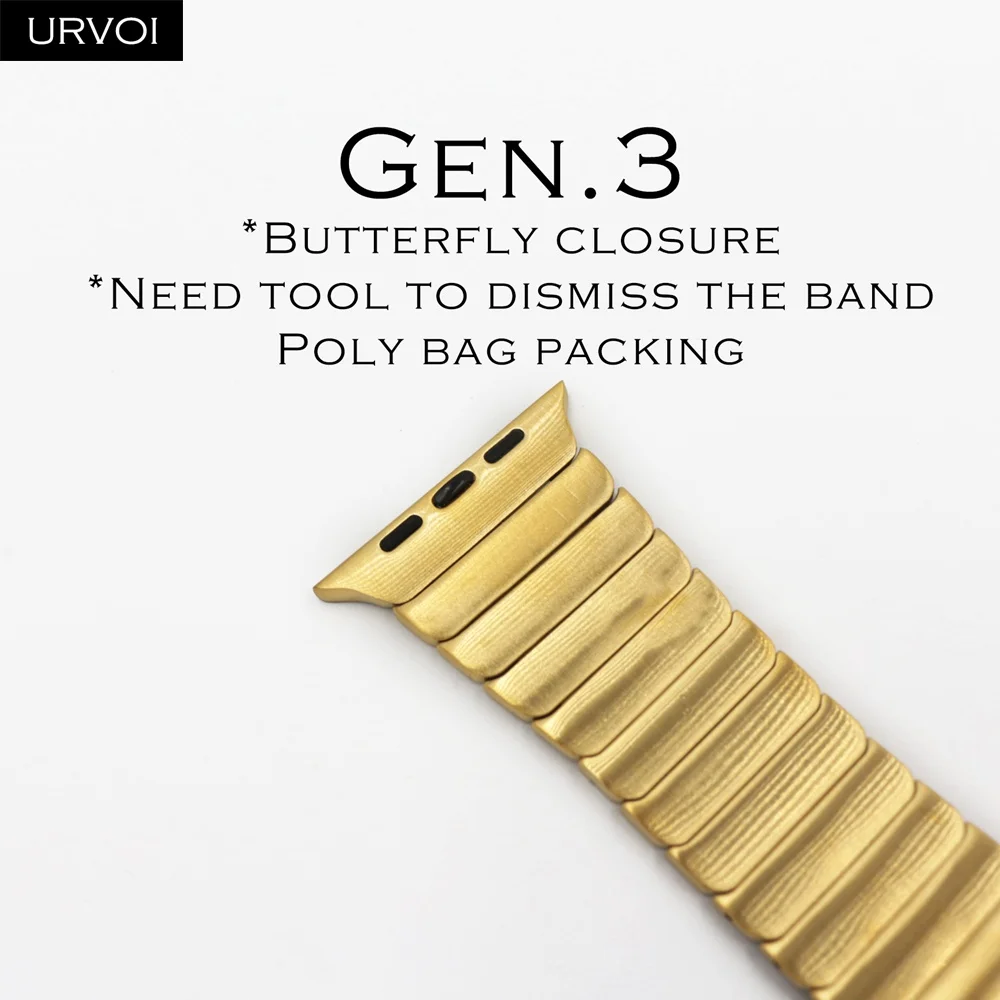 Браслет URVOI link gen.6th 3rd 1st для apple watch series 54 321 ремешок для iWatch Регулируемый Высококачественный Браслет из нержавеющей стали - Цвет ремешка: Gold Gen.3rd