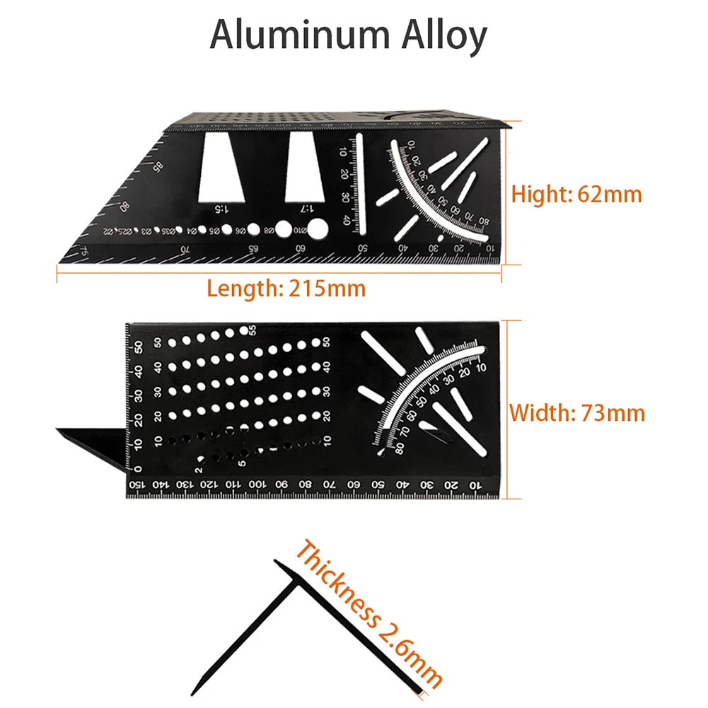 45 90 градусов портативный маркировочный Калибр точный метрический алюминиевый сплав Деревообработка многофункциональные принадлежности угловая линейка измерения