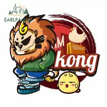 EARLFAMILY 13cm x 13cm Lion and Poultry Funny Car Stickers Waterproof Anime Motorcycle Windshield Bumper Windows Assessoires