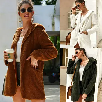 

2019 Fashion Women Autumn And Winter Warm Coat Design Fleece Lined Hooded Jacket Parka Floral Coat Jacket Out Activity Trench