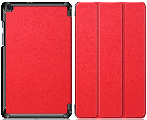 Ультратонкий чехол для Samsung Galaxy Tab A 8,0 SM-T290 SM-T295 SM-T297 8 дюймов cмарт-чехол для планшета PU кожаный чехол+ пленка+ ручка - Цвет: PC-Red