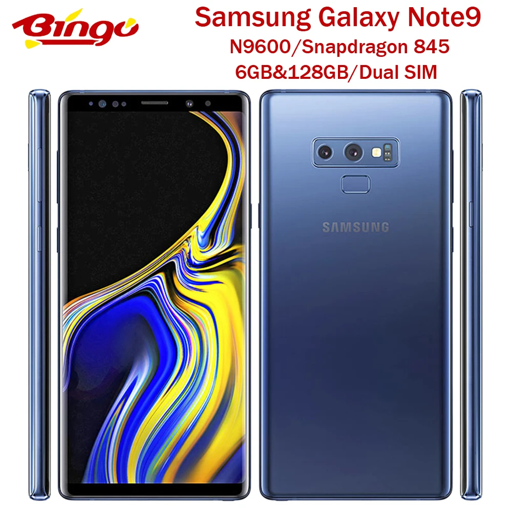 Samsung Galaxy Note9 Note 9 N9600 128 ГБ разблокированный LTE мобильный телефон Snapdragon 845 Восьмиядерный с двумя sim-картами 6," двойной 12 МП ОЗУ 6 ГБ NFC