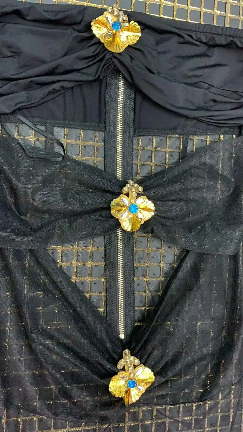 Женское элегантное черное Сетчатое Бандажное платье без бретелек Vestidos, вечерние платья знаменитостей