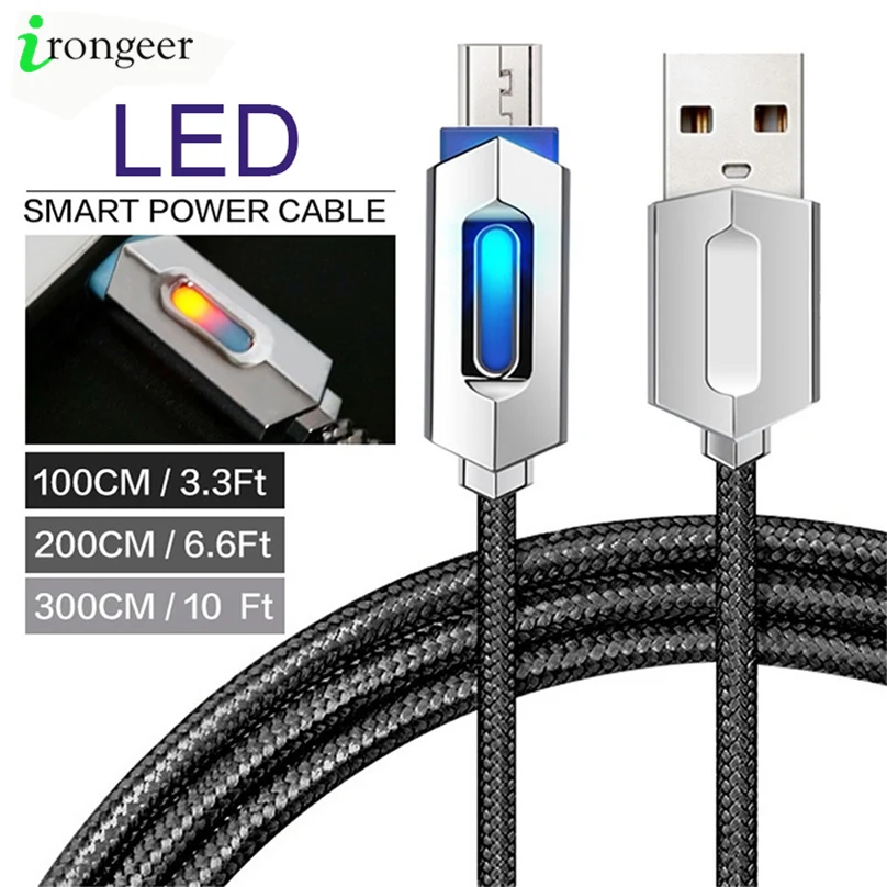 

LED Micro USB Cable 2.4A Fast Charging For Samsung Xiaomi Android Mobile Phone Microusb Data Cable 1M/2M/3M USB Charger Cord