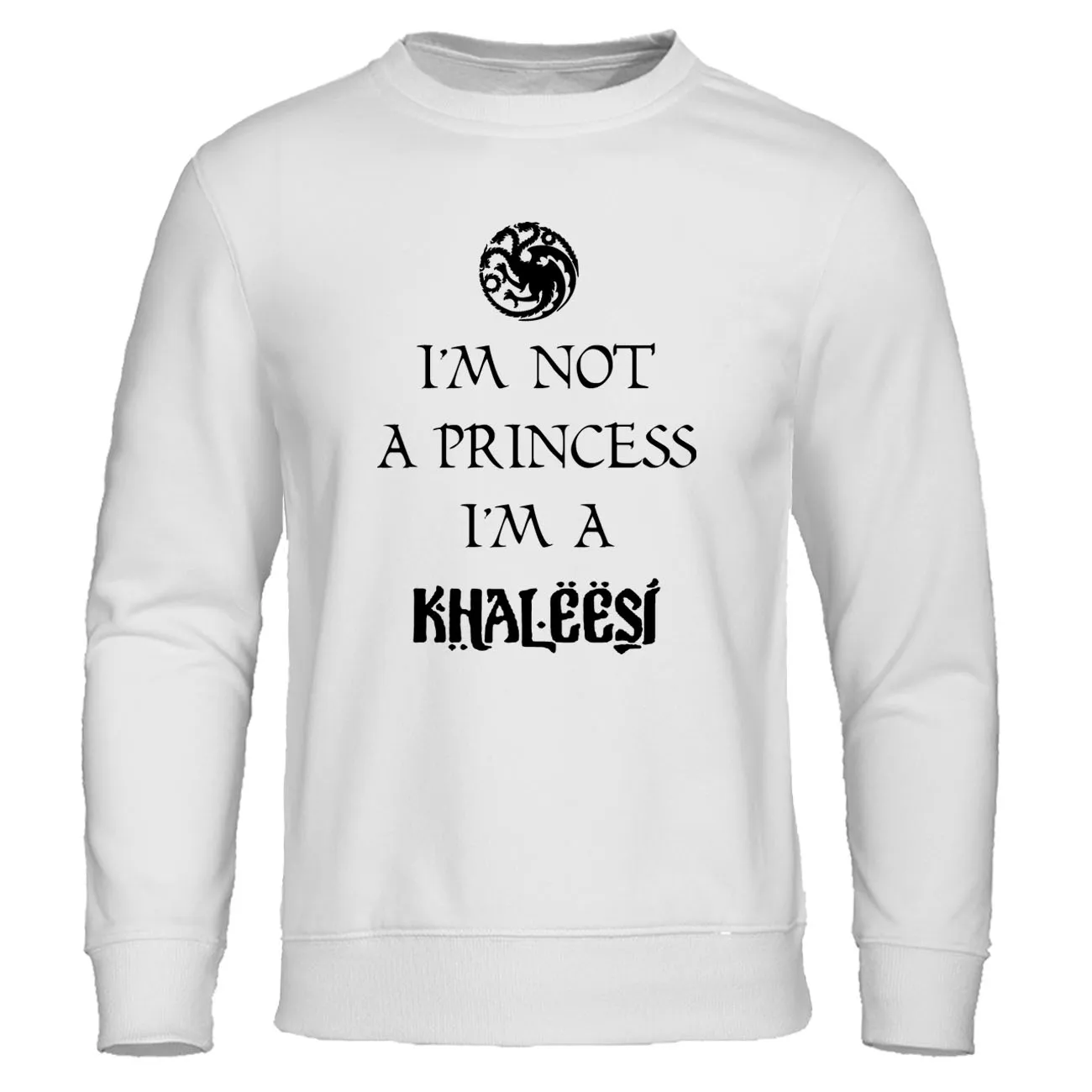 Я не принцесса я Khaleesi Принт толстовки для мужчин Игра престолов уличная осенний мужской пуловер теплая флисовая толстовка