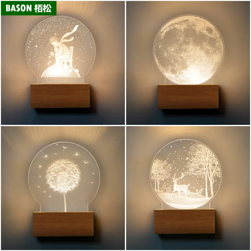 

Cross Border for Circle Mural Wall Lamp Wholesale LED Bedroom Bedside Modern European Style Hotel Solid Wood Meal Living Room