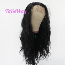TaBeWay черные синтетические парики на кружеве свободная волна длинные волосы устойчивые бесклеевой с естественным волос для женщин