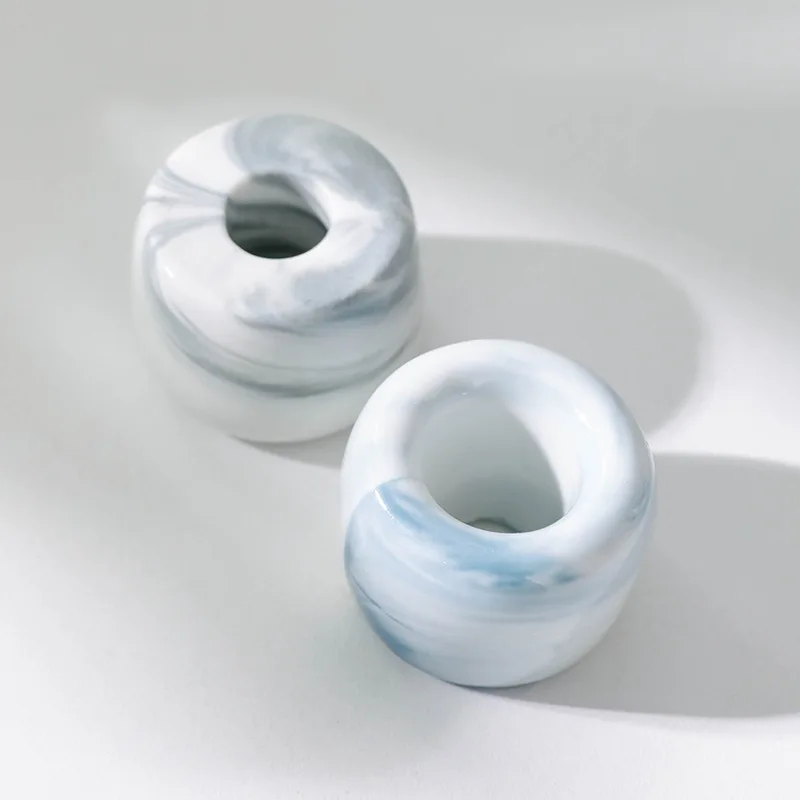Marbling Donut Toothbrush Holder toothbrush cup Creative Ceramic Base Frame For Couple ToothBrush Shelf Storage Rack Bathroom Toiletries