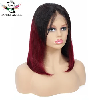 

Ombre Lace Front Colored bob Wigs Brazilian Remy 1B/27 1B/30 1B/99J Burgundy Human Hair Lace Front Wigs For Black Women Panda